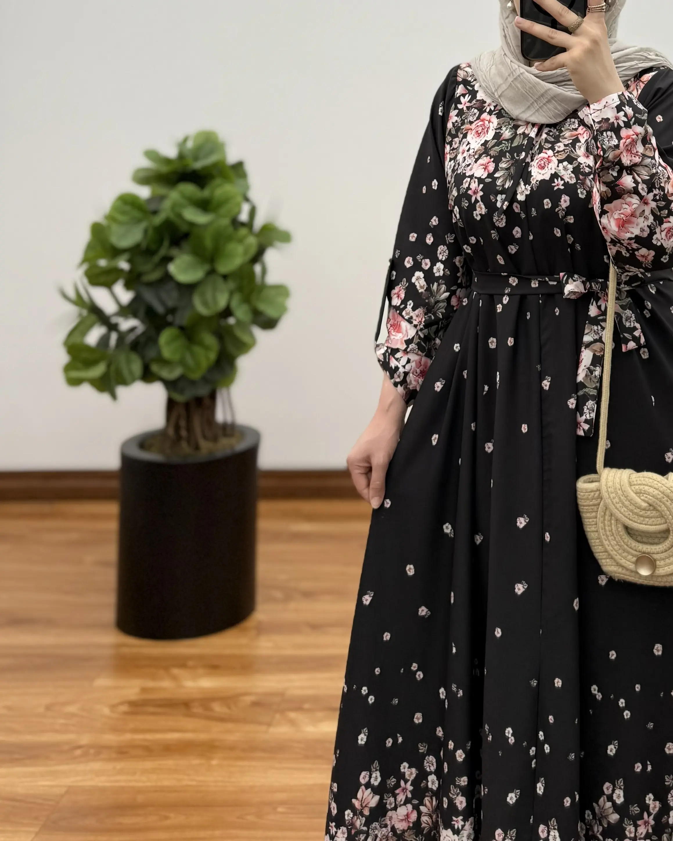 پیراهن مانتویی ایتالیایی کرپ فلور ماهرخ